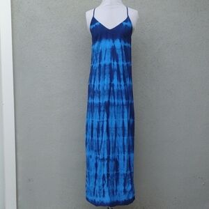 Old Navy Blue Tie-Dye Maxi Cami Dress S Tall